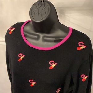 Vintage Whimsy Lipstick Sweater Size M